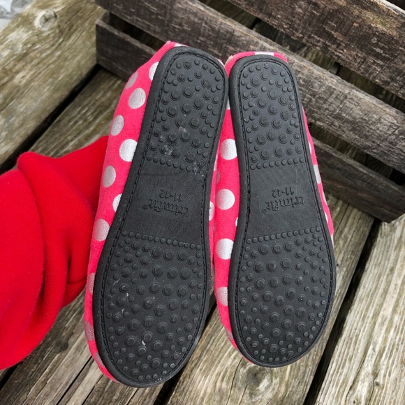 Girls Suede/Denim Polka-Dot Moccasin Slippers! NEW! - Picture 4 of 8